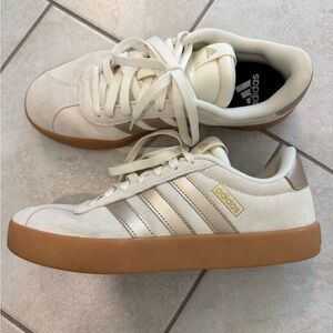 adidas Cream Suede Sneakers with Gum Sole
